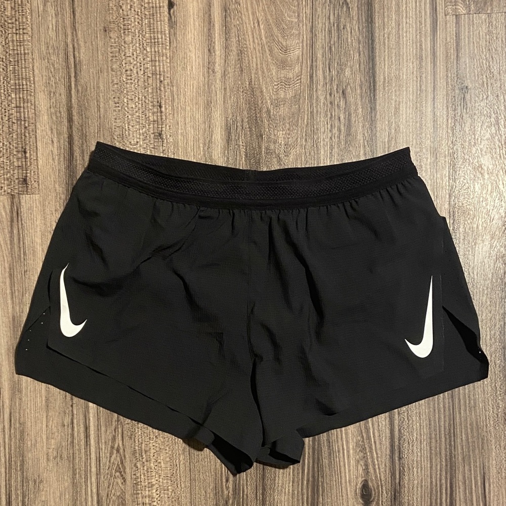 Nike Women's Black Athletic Shorts with White Swoosh